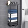 Towel Rack, Towel Storage Self Adhesive, Towel Holder Wall Mounted, Adjustable Bathroom Towel Storage, Towel Rack Wall Mounted, Black Towel Rail