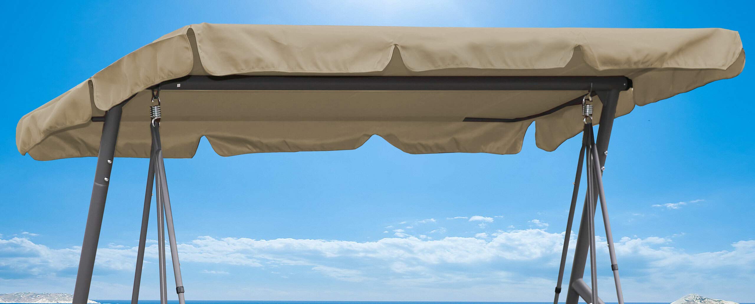 Quick-Star Replacement Roof Universal Swing Hammock 3 Seater Sand Replacement Cover Sun Canopy Swing Roof