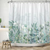 ASDCXZ Leaves Shower Curtain 180x200 cm, Spring Simplicity Green Blue Eucalyptus Leaves White Bath Washable Shower Curtains Polyester Textile