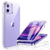 Miracase Compatible with iPhone 12/12 Pro Case 6.1 inch, [Built-in Glass Screen Protector] Full Body Rubber Bumper Case Cover (Clear)