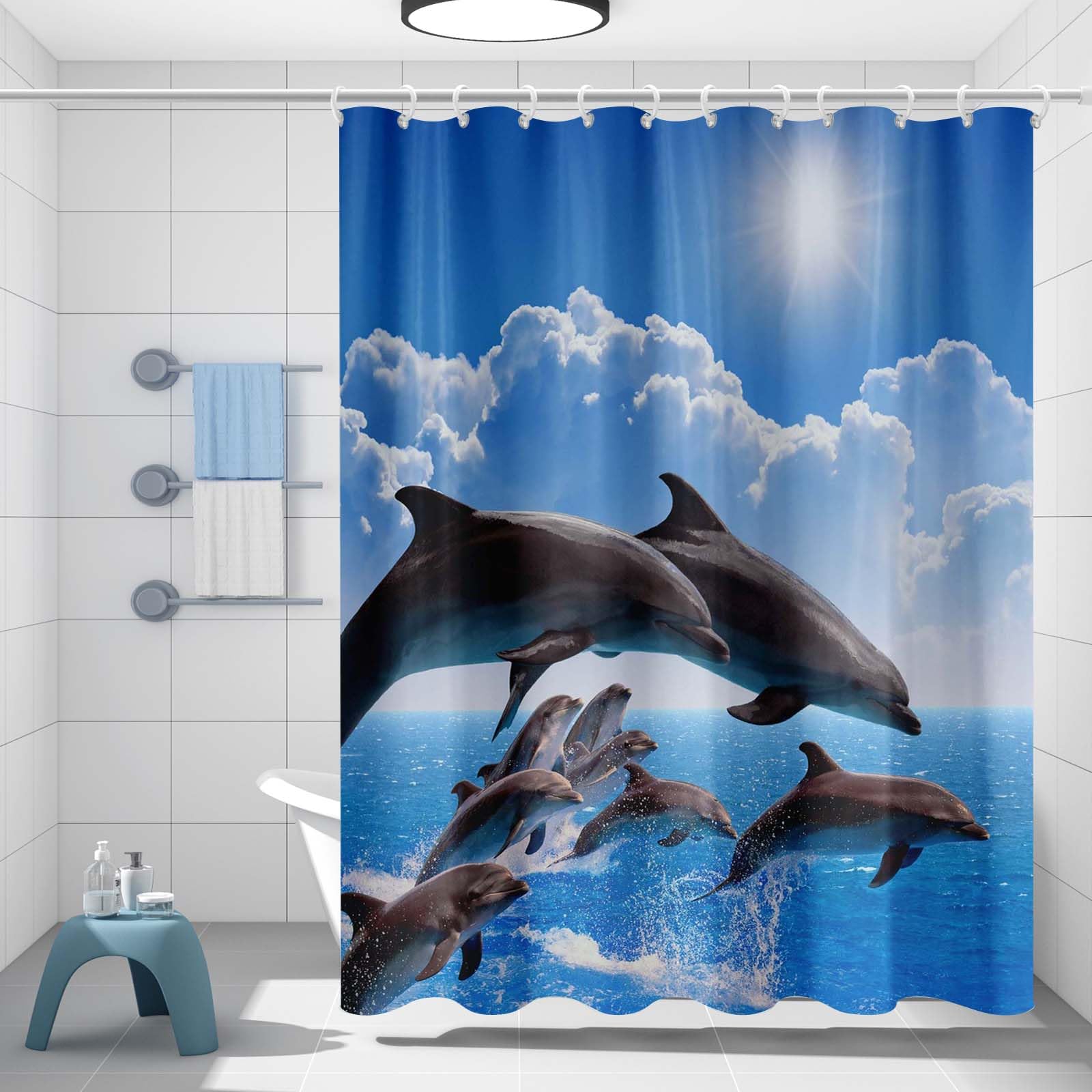 Lunaanda Shower Curtain for Bathroom,Fabric Shower Curtain Mould Resistant,Machine Washable Bath Curtains, Polyester Fabric Bathroom Curtains,Mould