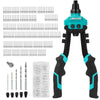LIBRATON Rivet Gun Set, Two-Handed Pop Rivet Gun Kit, Heavy Duty Rivet Gun, Pop Riveter with 250 Aluminum Rivets in Box, 5 Tool-Free Interchangeable