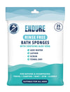 Endure Rinse Free Bath Shower Sponge - Body Wash Wipes for Bathing - Perfect for Camping, Festivals, Gym and Travel - Dry Sponge Wipes with Gentle