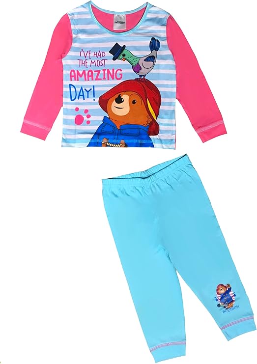 Paddington Bear Girls Pyjamas, Multicoloured,  2-3