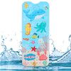 Capslpad Bathtub Mat Non Slip Anti Mould 40x100 cm Cartoon Whale Marine Animals Bath Mats Extra Large Soft Bath Seat Mat with Suction Cups & Drain