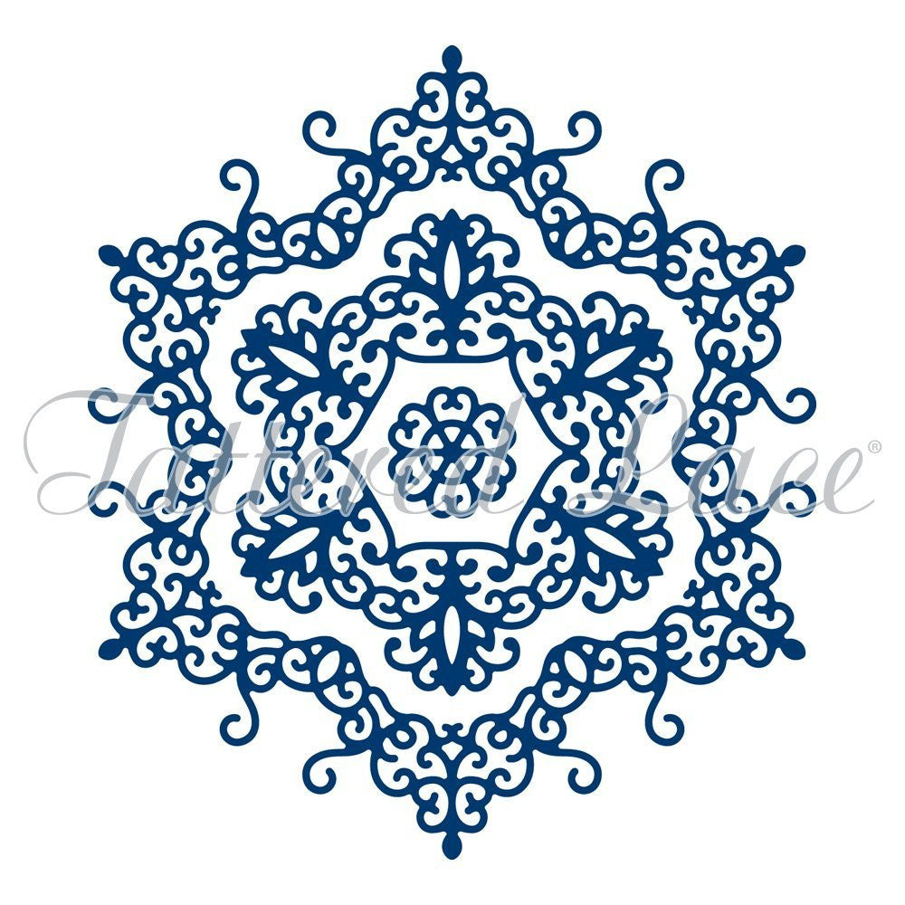Tattered Lace Snowflake Doily, Silver