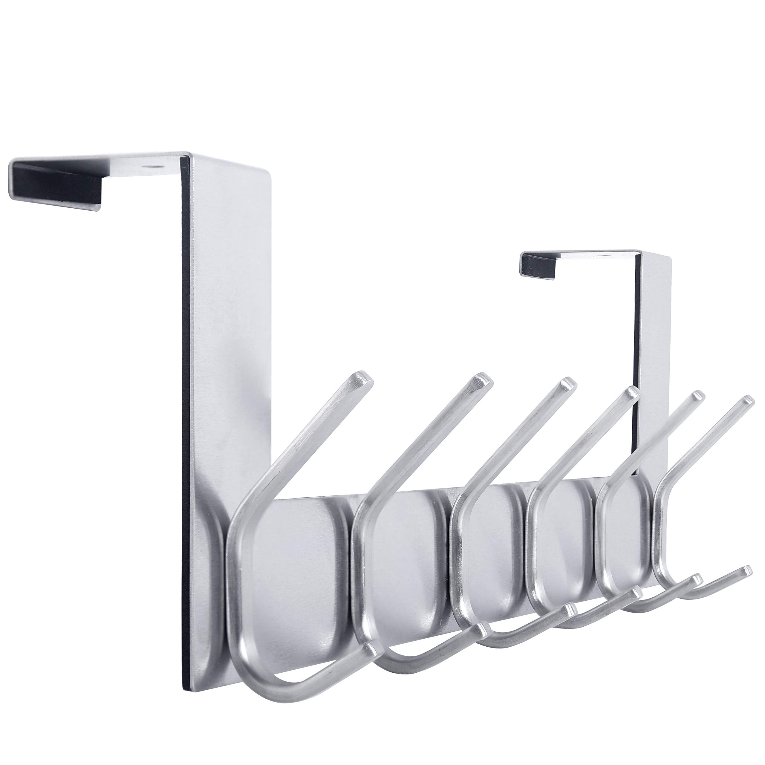 WEBI Over The Door Hook Door Hanger:Over The Door Towel Rack with 6 Hooks for Hanging Coats,Over Door Coat Hanger Rack for Towels,Clothes,Back of