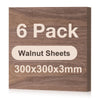 ROBOTIME 3mm Walnut Plywood Sheets Cut to Size 30?30 CM 6 Pack Wood Burning Model Making Laser Ply Material, Thin Wood Sheets for Craft Projects