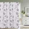 Trimming Shop Shower Curtain 180 x 200 cm Polyester Anti-Mould Waterproof Fabric Shower Liner Long Bath Bathroom Curtain with 12 Curtain Rings Hooks