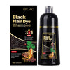 500ML Black Hair Dye Shampoo for Grey Hair Beard Coverage, 3 in 1 Instant Colour Shampoo for Men&Women