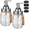 Mason Jar Foaming Soap Dispenser -Rustproof Stainless Steel Lid/BPA Free Foam Pump-Waterproof Chalkboard Labels-Farmhouse Decor Bathroom