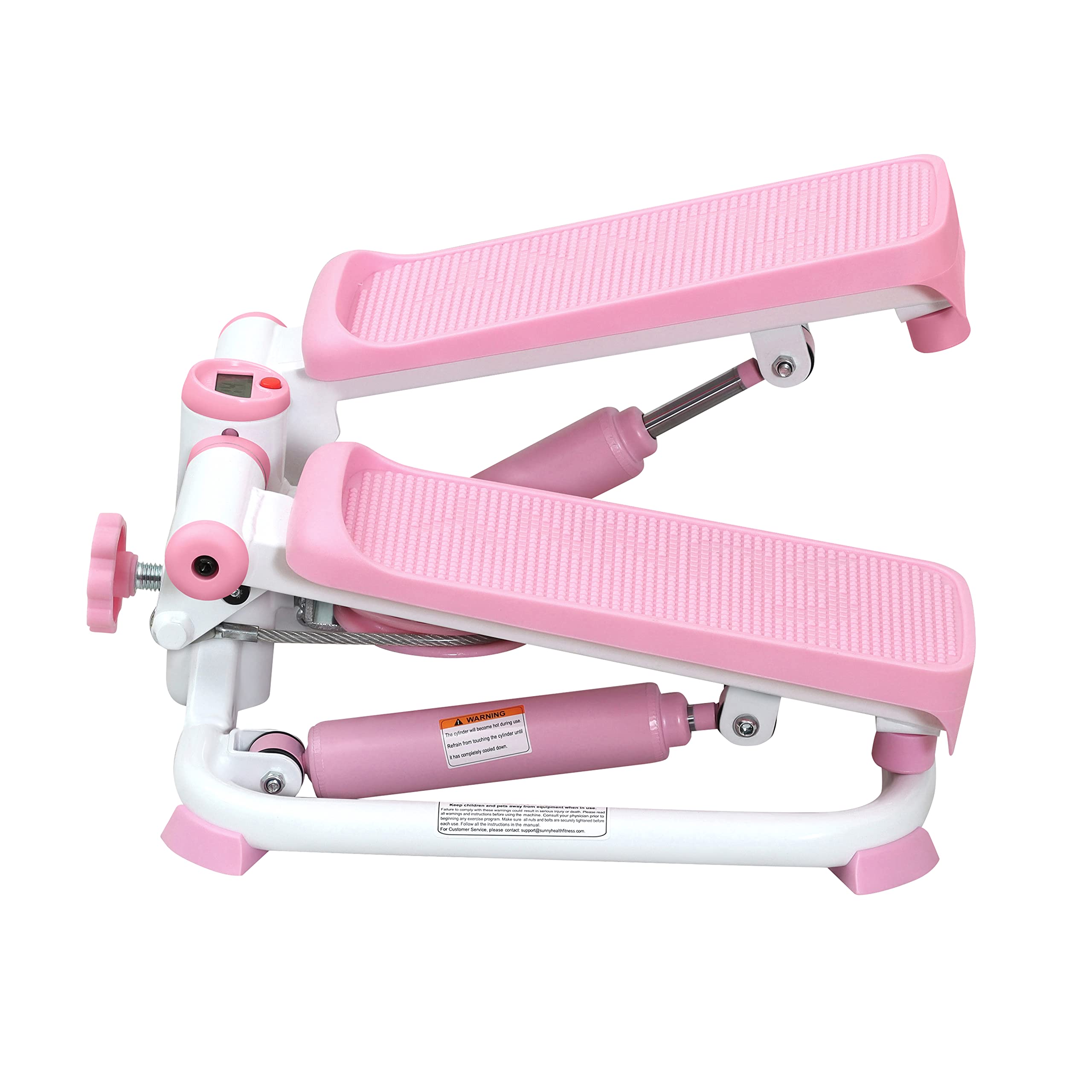 Sunny Health and Fitness Exercise Stepping Machine, Portable Mini Stair Stepper for Home, Desk or Office Workouts (Pink) - P2000