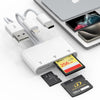XD Card Reader, SD Card Reader for iPhone, 3 in 1 SD/TF/XD Picture Reader for Lightning/USB C/USB A Device, Lightning+USB A+USB C xd Picture Card