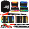 VAKKI 168 Dual Tip Colouring Pens, Felt Tip Brush Pens Drawing Pens Art Pens for Painting, Writing, Drawing and Sketching