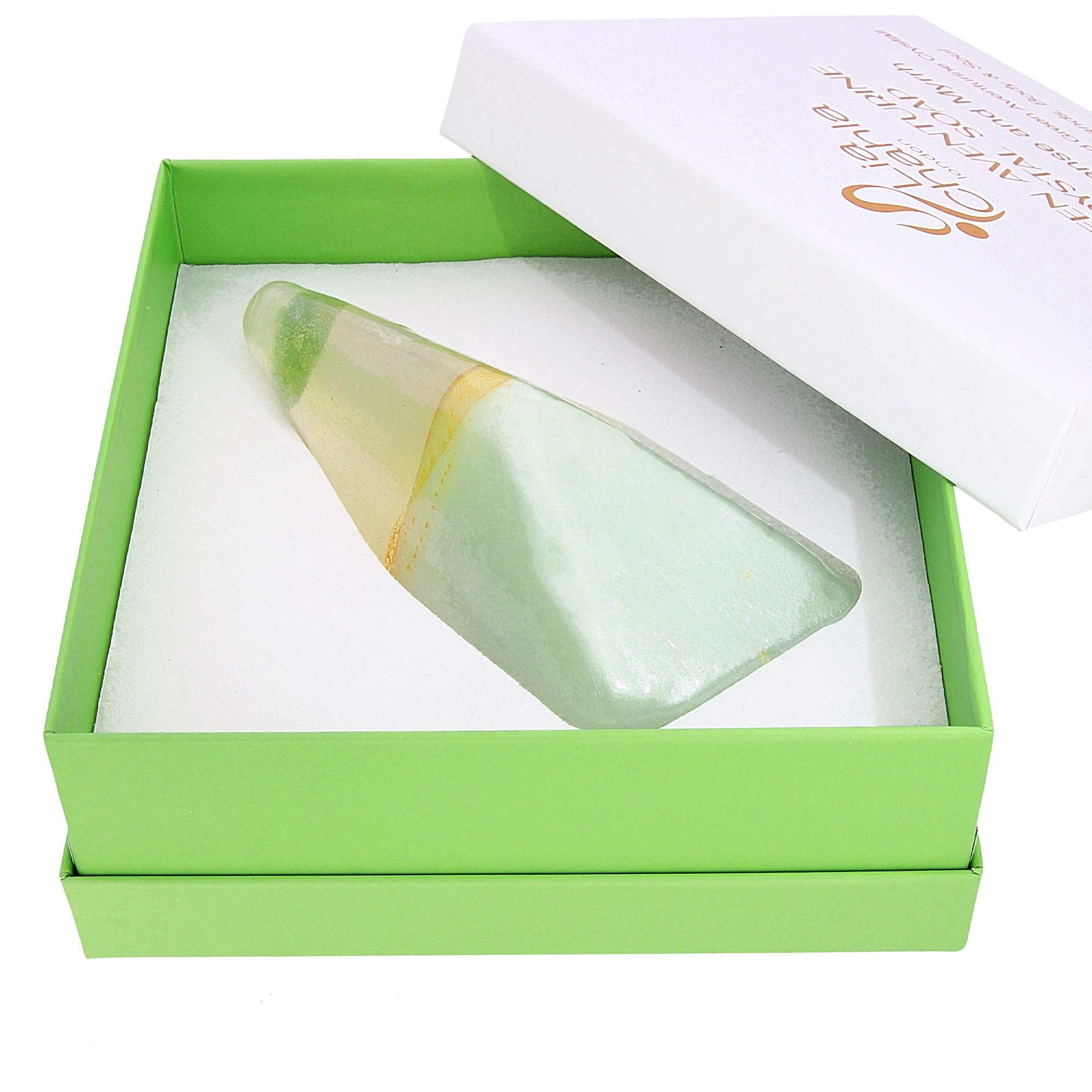 Surprise Soap Christmas Gifts for Men & Women | Gem Infused with Real Crystal Inside Bar | Shower Soap | Vegan Organic Handmade (130 g, Green