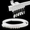 Ceiling Curtain Track, Flexible Bendable Drop Sliding Ceiling Curtain Track Room Divider Curved Ceiling Track System With Clips 9.81Ft Alloy Plastic