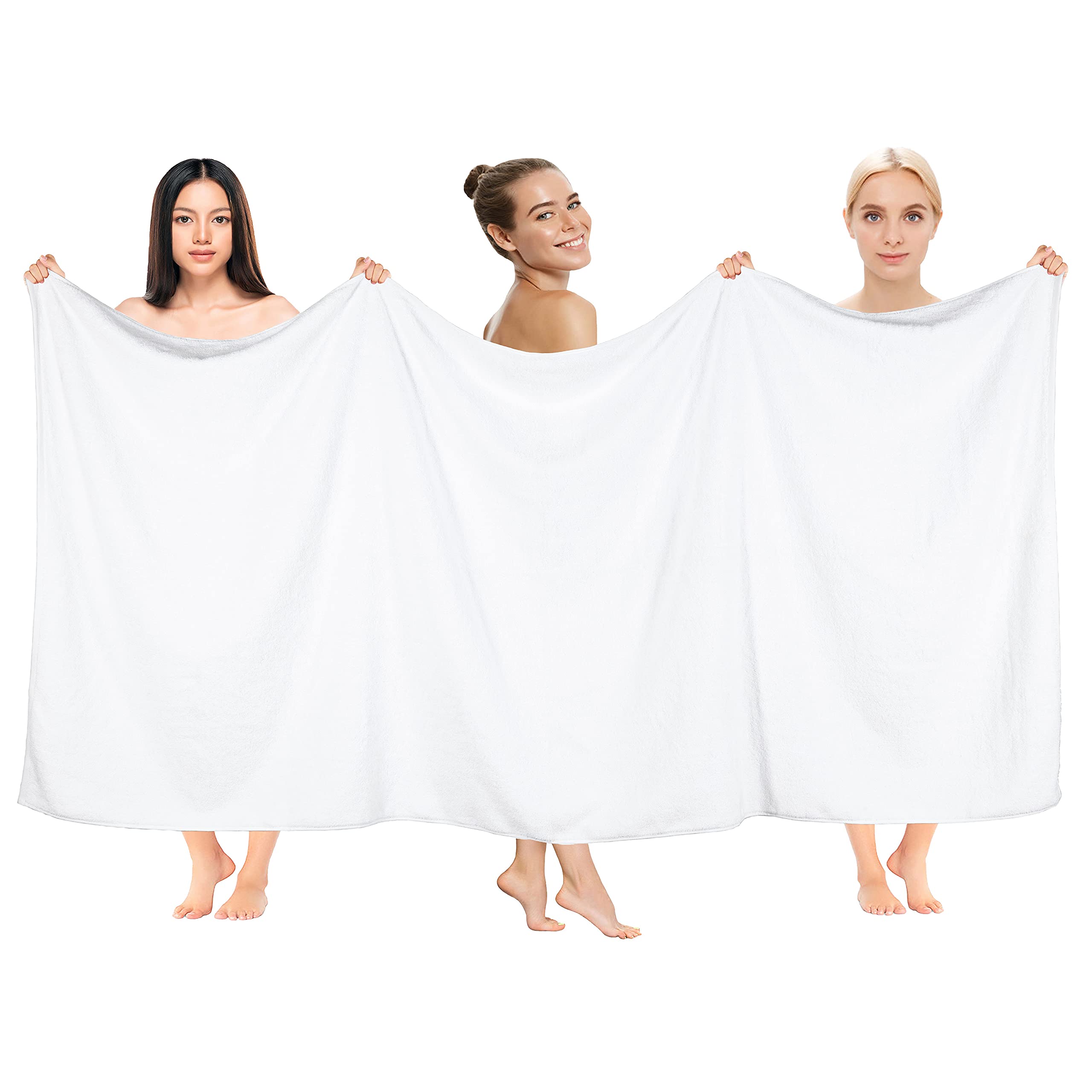 Cotton Paradise Oversized Bath Sheet, 100% Cotton 40x80 Clearance Bath Towel Sheet, Turkish Extra Large Bath Towel for Bathroom, White Bathsheet