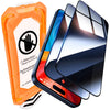 UniqueMe for iPhone 15 Pro Max Privacy Screen Protector - 2 Pack [Automatic Dust Removal] 6.7 inch 9H Full Coverage Tempered Glass Screen Protector