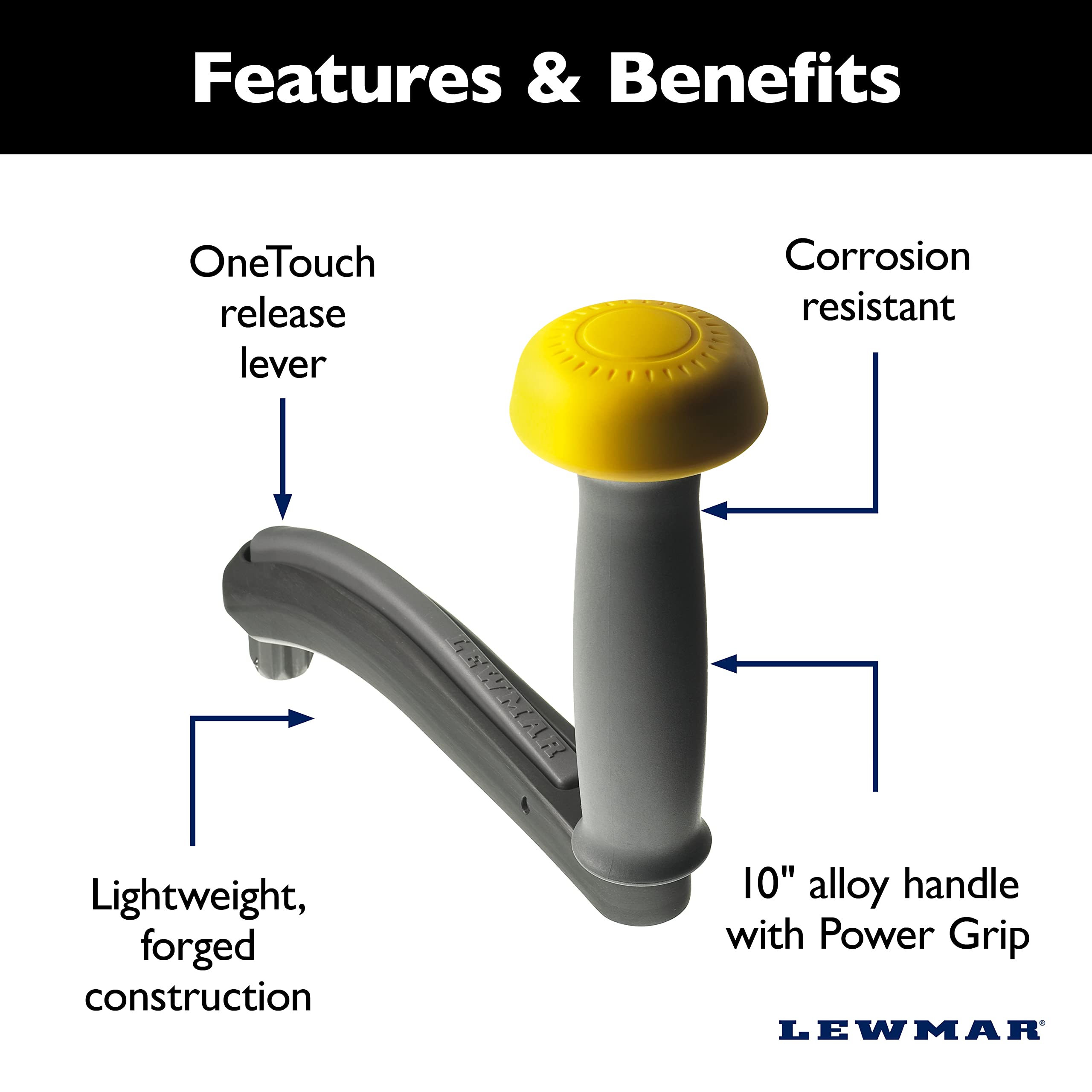 Lewmar? 10" One Touch Aluminum Winch Powergrip