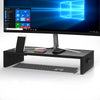 BONTEC Monitor Stand Riser, Wooden Desk Riser for Monitor and Laptop, 540mm Extra Wide PC Stand with Cable Slots, Phone Holder, 30kg Load, Ergonomic