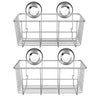 iPEGTOP Suction Cup Deep Shower Caddy Bath Wall Shelf for Large Shampoo Shower Gel Holder Bathroom Storage - Rustproof Stainless Steel, 2 Pack