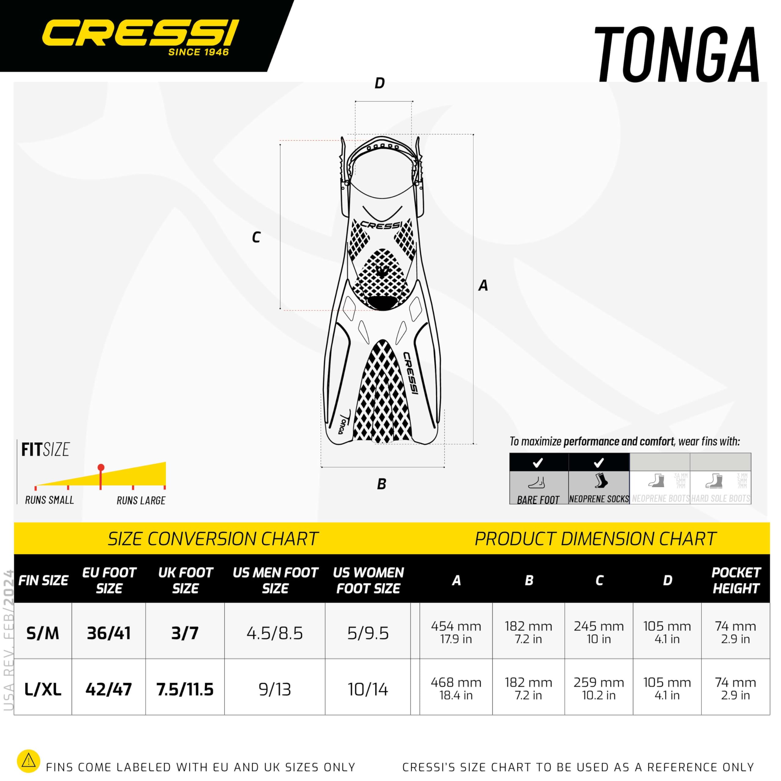 CRESSI Tino Adventure Set Clear/Blue Navy [S/M] - Snorkel Set Tonga Fins, Tino Mask and Scilla Snorkel for Snorkelling and Diving, Transparent/Blue