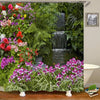 JIANGLANY Garden Shower Curtain Outdoor Green Waterproof Shower Curtains for Bathroom Quick Dry Machine Wash Dry Landscape Shower Curtain for Shower,