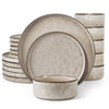 Homikit Dinner Sets for 6 People, 18-Piece Dinnerware Reactive Glaze Stoneware Set, Round Plates and Bowls for Home Kitchen, Chip & Scratch Resistant,