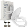 CUQOO Soft Close Toilet Seat - Premium Heavy Duty with Quick Release, Easy Installation with Two Top Fixing Options and Adjustable Hinges, All-in-One