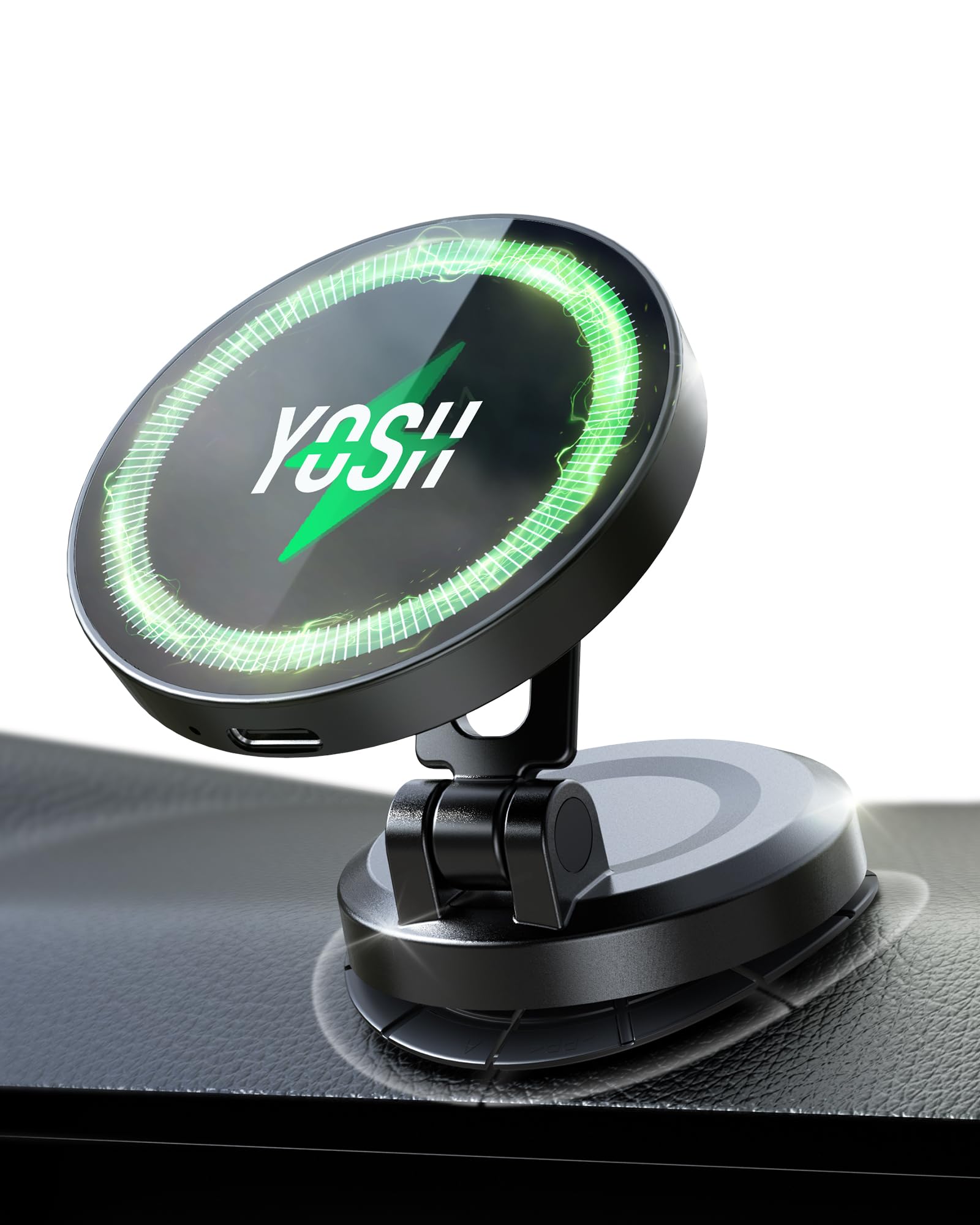 YOSH for Magsafe Car Charger Mount, 15W Fast Charging Magnetic Wireless Car Charger for Dashboard with Strong Magnets for iPhone 17/16/15/14/13/12