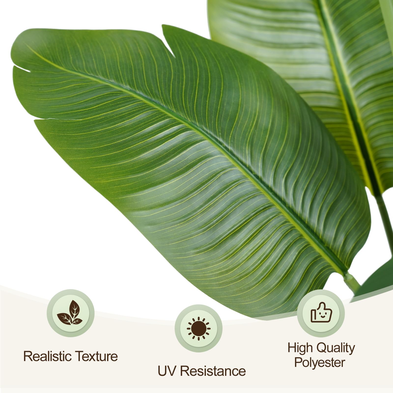 Keeplush Artificial Bird of Paradise Plant Outdoor 150CM Fake Tropical Banana Tree with 10 Leaves-Perfect Faux Plants for Indoor, Floor Plant in Pot