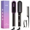 VKK Hair Straightener Brush, Hair Straightener Comb with 25s Fast Heating Ceramic PTC, 5 Temp Settings & Anti-Scald, Straightening Brush for Women,