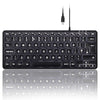 perixx PERIBOARD-332 Backlit Keyboard, Mini Wired USB with Large Font Keys, Adjustable Brightness, Slim Profile, White LED, UK QWERTY