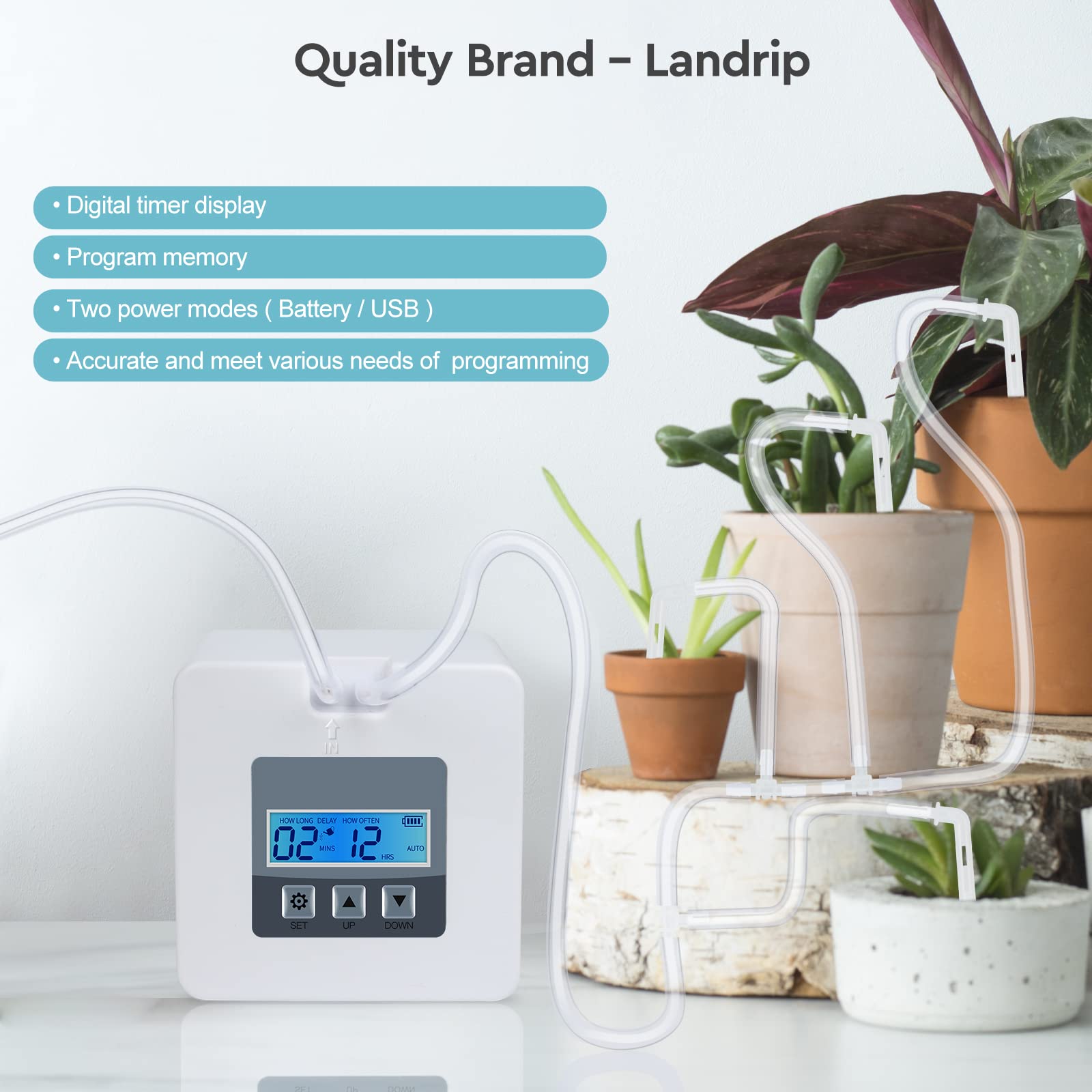 Landrip DIY Automatic Watering System,Automatic Irrigation System, Holiday Plant Watering Automatic Plant Waterer for Indoor Potted Plants,Gift for
