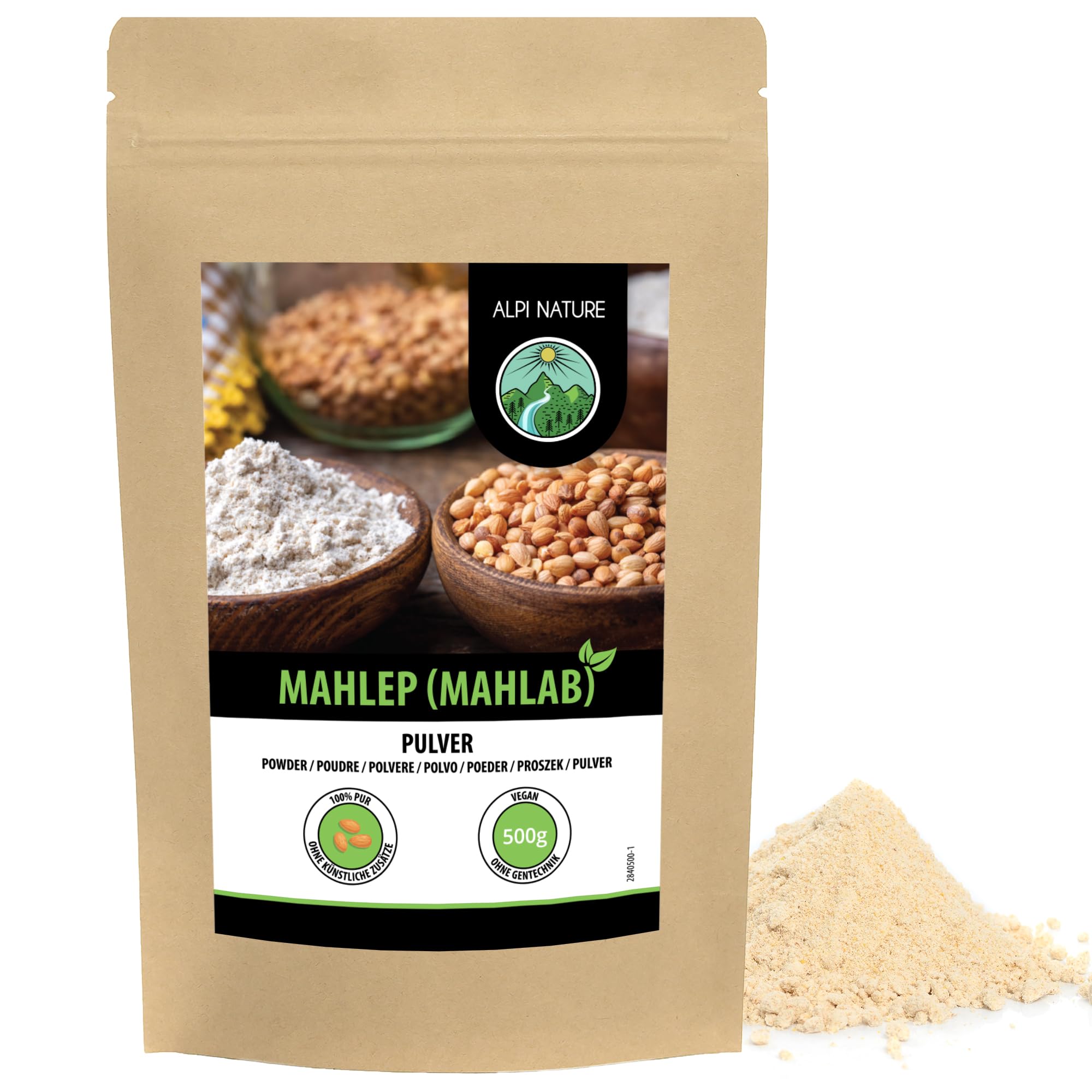 Alpi Nature Mahlepi Powder 500g 1.1 lb, Mahlab Powder, Ground Mahleb Seeds, Mahaleb Cherry Ground