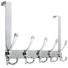 WEBI Over The Door Hook Rack with 5 Tri Hooks for Hanging Coats,Over Door Hanger Coat Rack Over The Door Towel Rack Towel Hanger for Behind Back of