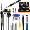 Soldering Iron Kit, 80W LCD Adjustable Temperature 180-520?C, 13 in 1 Electric Soldering Iron Kit Welding Tool, 5 Soldering Tips, Desoldering Pump,