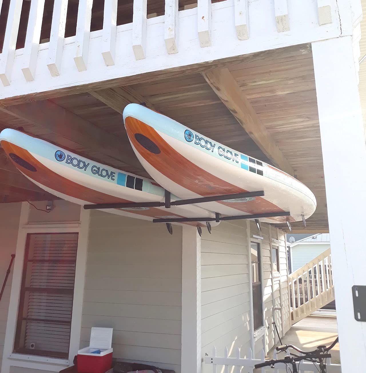 StoreYourBoard Double SUP & Surf Ceiling Storage Rack, Hi Port 2 Overhead Hanger Mount, Home & Garage (X-Large (30" Arms))