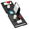 Bathtub Tray Caddy Black- Bath Tray Black - Bath Tub Tray Caddy - Bamboo Bath Tray for Tub - Expandable Size, Fits Most Tubs