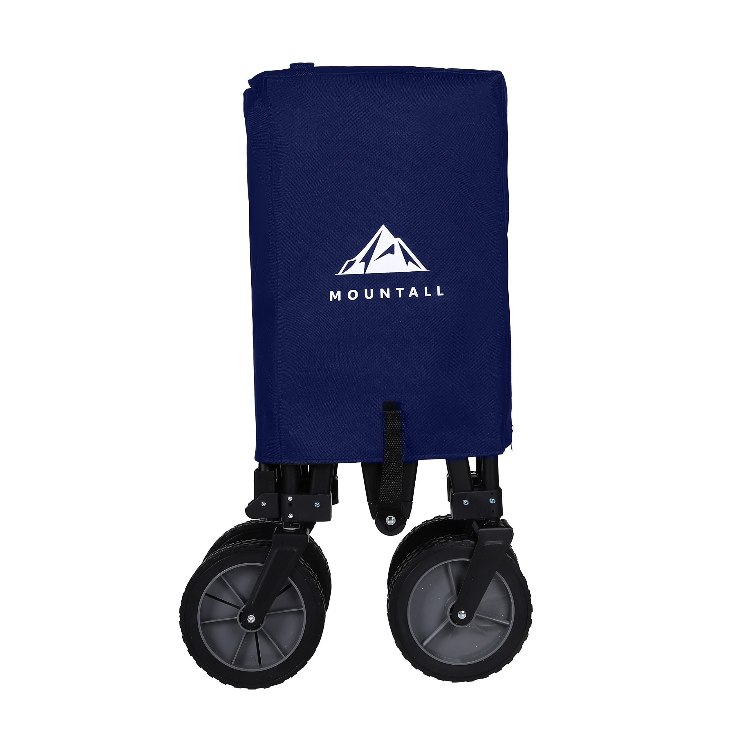 Collapsible Portable Wagon Trolley Folding Wheeled Festival Cart For Camping Beach Outdoor Leisure (Navy)
