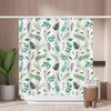 Woutay Shower Curtain Water Repellant Fabric Watercolor Floral Leaves,Mould Proof Resistant,Polyester,with 12 Plastic Hooks