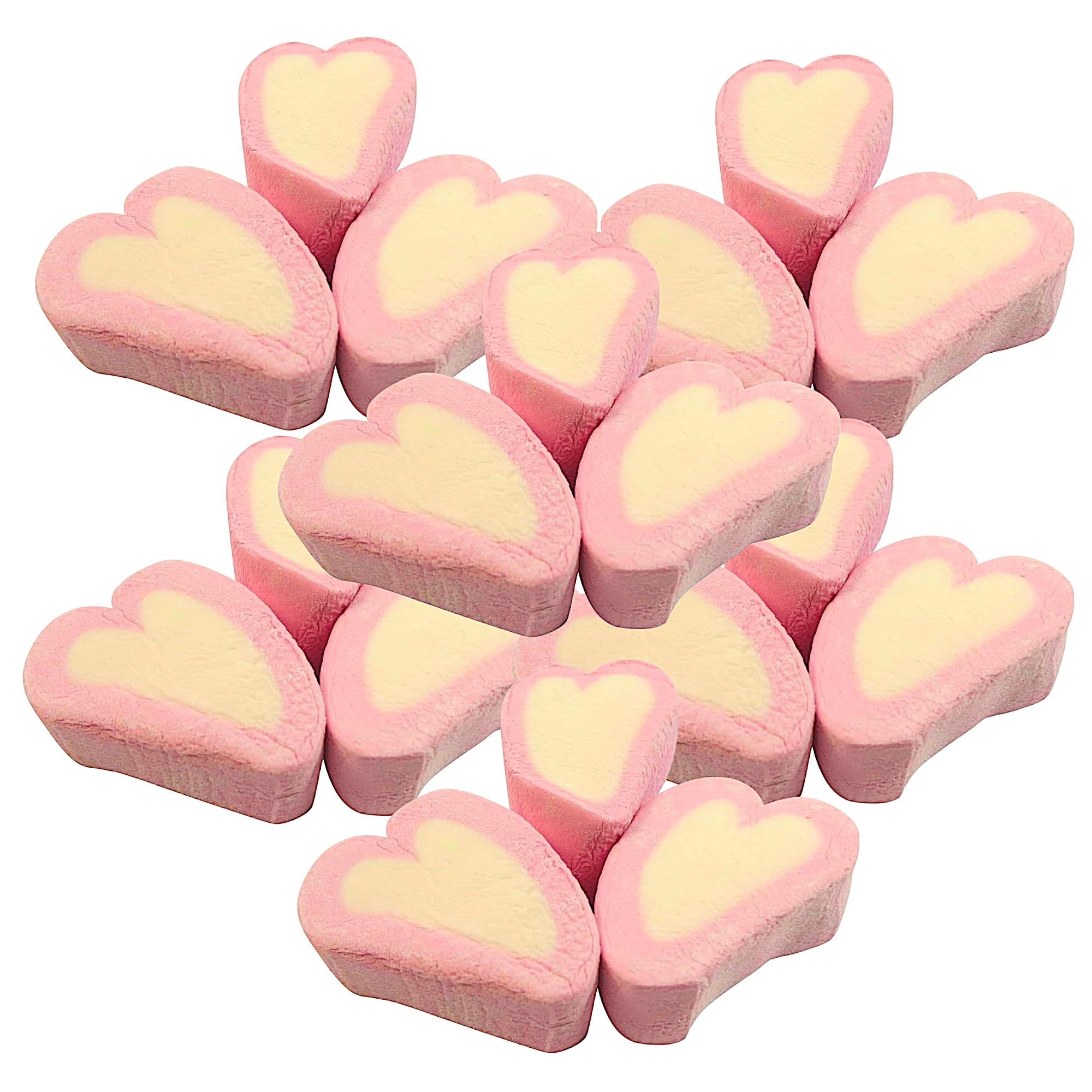 Bulk Vanilla Heart-Shaped Marshmallows Soft Smooth 1 kg, Gluten-Free, Dairy-Free, No Artificial Colors