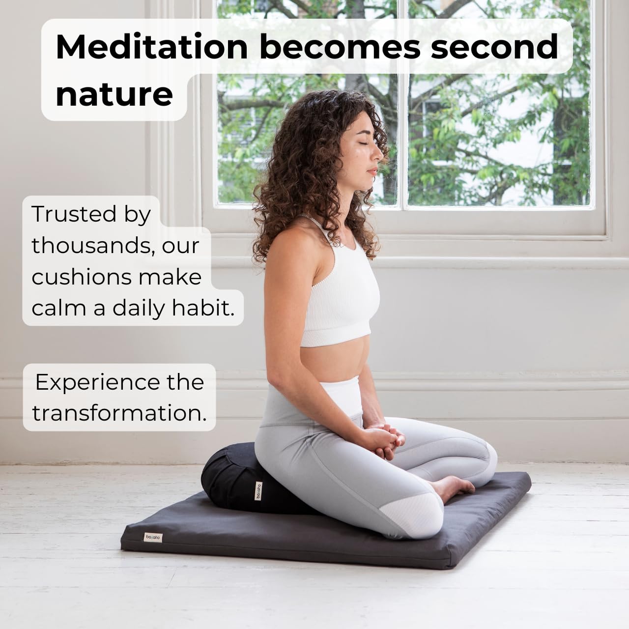 basaho CLASSIC Zafu Meditation Cushion | Organic Cotton | Buckwheat Hulls | Removable Washable Cover (Pure Purple)