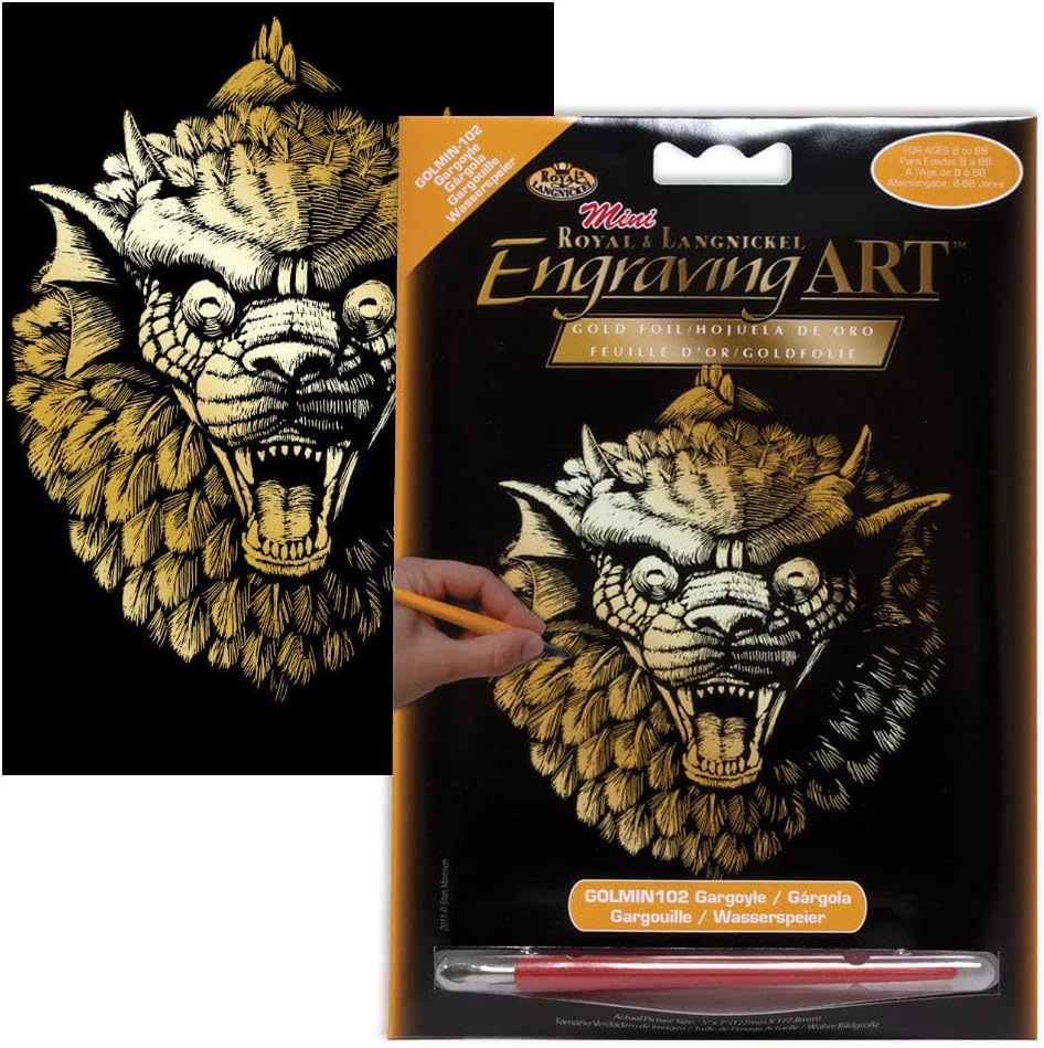Royal and Langnickel Mini Gold Engraving Art - Gold Gargoyle