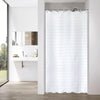 YISURE Narrow Shower Curtain, White Jacquard Shower Curtain for Bathroom Tub, Waterproof Fabric with Plastic Hooks 35" W x79 L /90x200cm