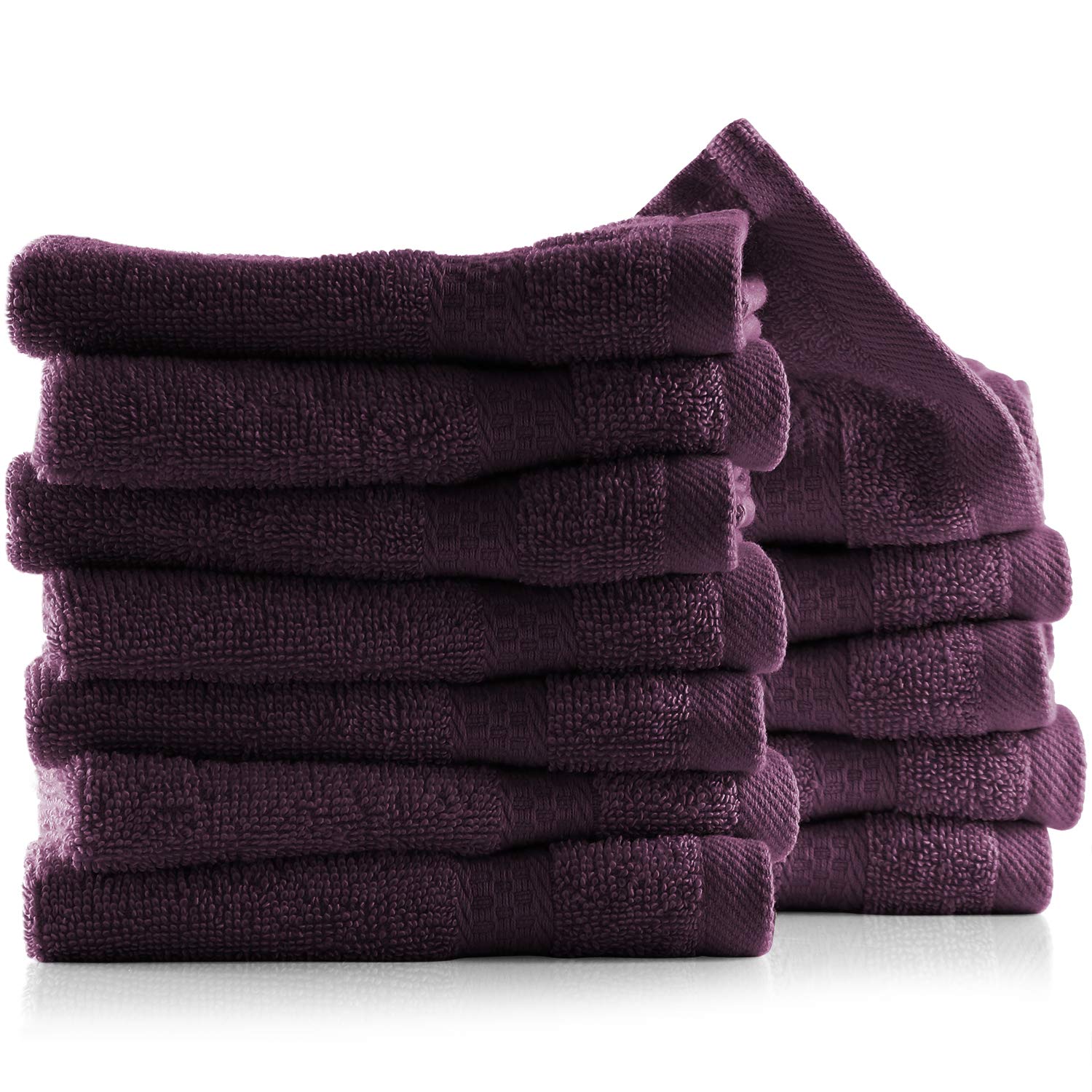 Hearth & Harbor 100% Ring Spun Cotton Washcloths 12 Pack - Washcloth for body and face, High Absorbent and Soft 33x33 cm Body Wash Cloth, Quick Dry -