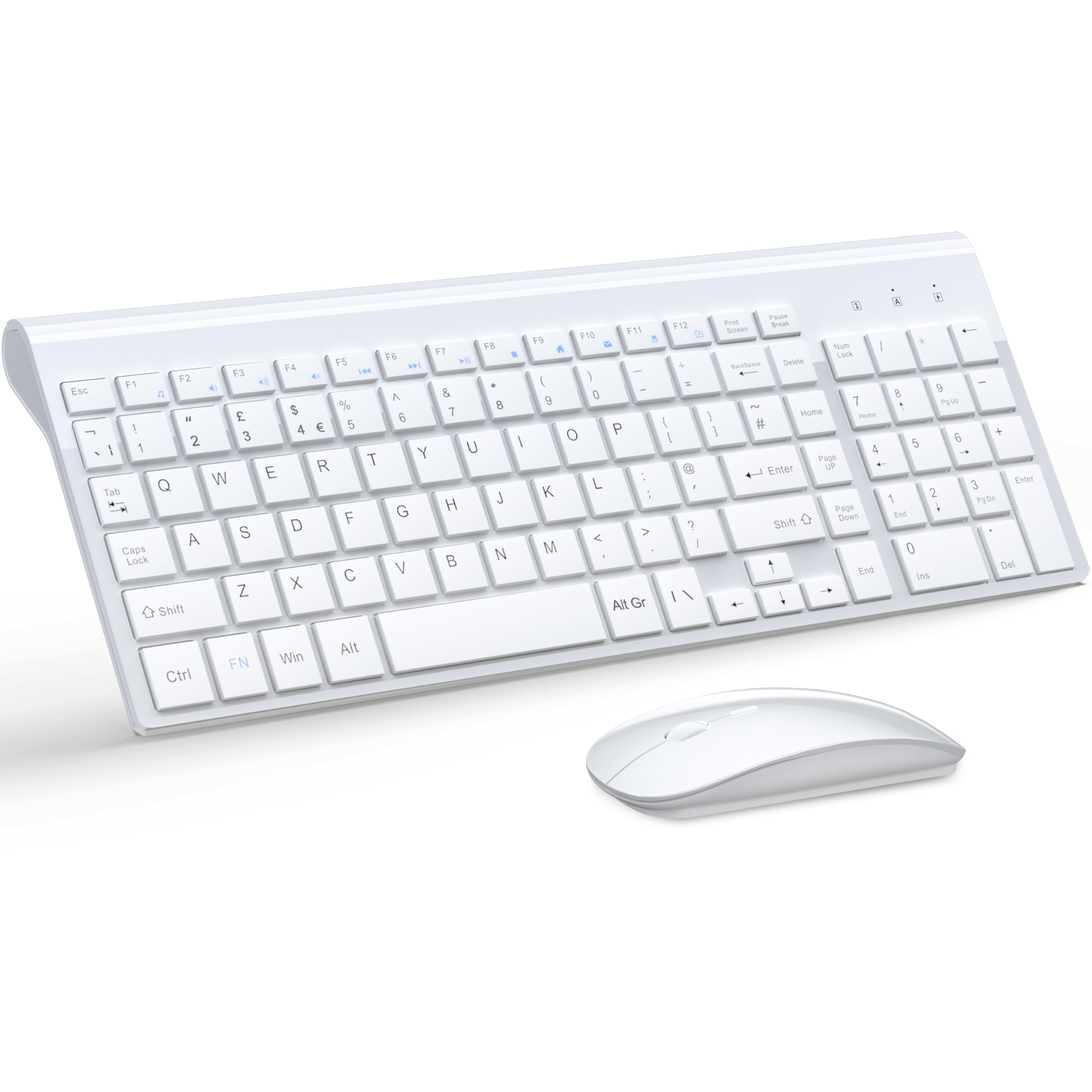 Wireless Keyboard and Mouse Ultra Slim Combo, TopMate 2.4G Silent Compact USB 2400DPI Mouse and Scissor Switch Keyboard Set with Cover, Batteries
