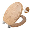 Angel Shield Antibacterial Wooden Soft Close Toilet Seat with Quick Release Adjustable Hinges Toilet Seat Easy Clean and Assembly for Bathroom 45 x 37