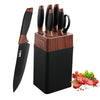 Kitchen Knife Set with Black Nonstick Coating, 7 Pieces Knife Set with Block, Ergonomic Sharp Knives for Kitchen and Dishwasher Safe