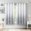 Beauoop Blackout Curtains for Bedroom Grey Ombre Curtains 72 Inch Drop Geometric Print Eyelet Curtain for Living Room Darkening Thermal Insulated